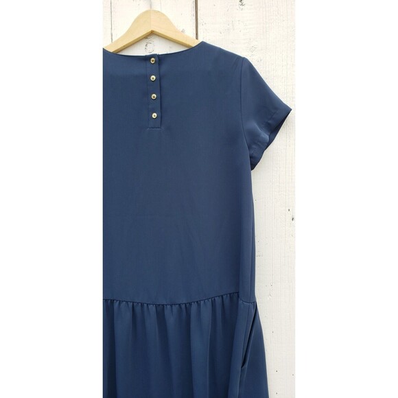 Cynthia Rowley Womens Navy Blue Ruffled Button Sheath Dress Sz 4 - Picture 7 of 10